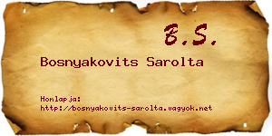 Bosnyakovits Sarolta névjegykártya
